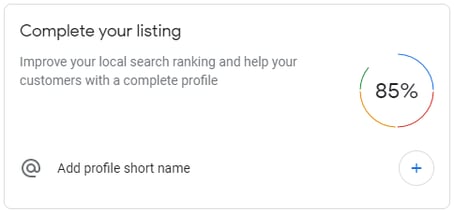 Google MyBusiness complete your listing feature